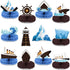 12Pcs Nautical Party Supplies Cruise Ship Birthday Honeycomb Centerpieces for Ocean Party