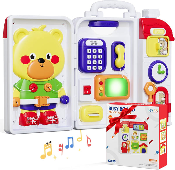 HYES Montessori Busy Board for Toddlers 1-3 2-4Musical Toy for 12-18 Month
