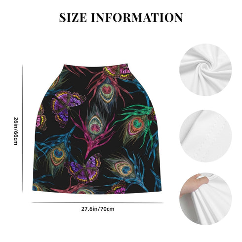 Schgap Colorful Feathers Car Seat Cover Canopy for Baby Nursing Cover Breastfeeding Baby Carrier Cover Stroller Cover