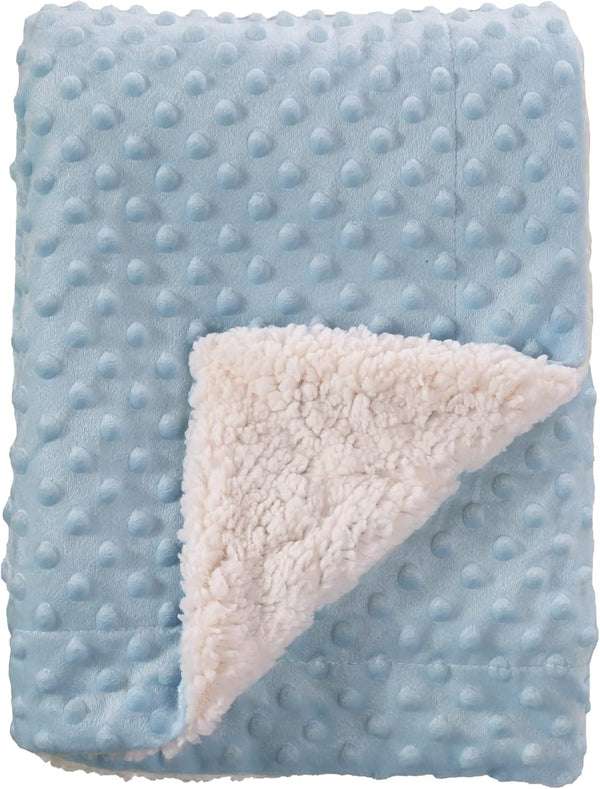 CREVENT Cozy Soft Warm Sherpa Baby Blanket - Gifts for Infant Toddler's Crib Cot Stroller for Baby Boys All Season Use