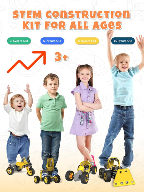 STEM Toys for 5-8 Year Old Boys, 10 in 1 Electric Building Toys, Educational Construction Science Kit