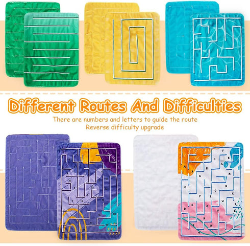 Inbeby 5 Supplies,2 Pcs Marble Maze Mat Sensory Fidget Stress Relief Toys,Sensory Mat Anxiety Calming Toys,Tactile