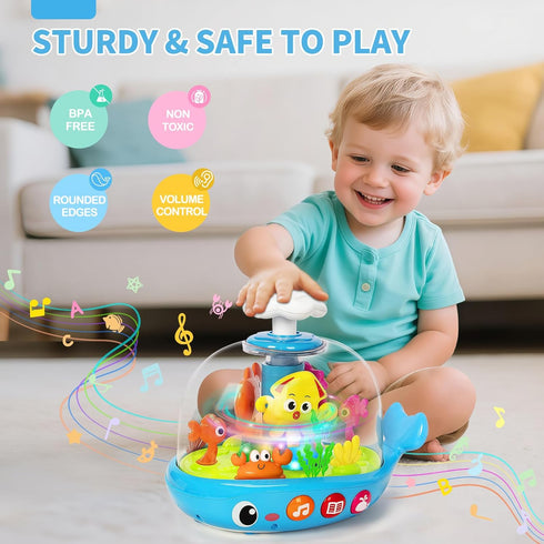 6-12 7 8 9 10 11 Baby Toys Months, Musical Aquarium Infant Toys for Months, Early Learning Educational Toy with Sound