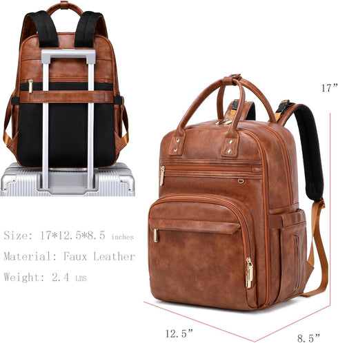 18 Backpack 4 LORADI Pockets Large Diaper Bag with Insulated Pockets and Stroller Clips, Baby Shower Essentials (Brown