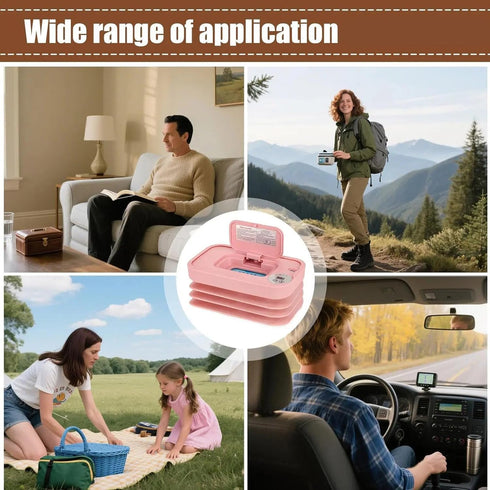 Tkidplw 3 Portable Baby Wipe Warmer, Wipe Warmer Cordless with Adjustable Heat Modes, LED Portable Wipe Heating System