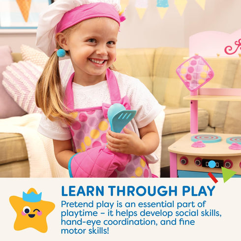 Battat Play Circle Kitchen Toys for Toddlers, Baking Set, Chef's Hat & Apron, Pretend Play, 3+ Years
