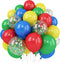 Red Blue Yellow Green Balloon Set, 12 Inch Helium Balloons for Video Game Party Rainbow Kid Birthday Carnival