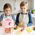 Set 3-5 4-8,Pink Play Kitchen Accessories, Pretend Kitchen Appliances with Toy Air Fryer for Kids with Sound