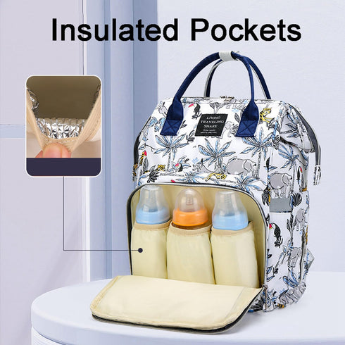 Ybberik Backpack, Diaper Bag Multifunction Waterproof Diaper Changing Bag with Insulated Pockets, Stroller Straps
