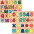 Wooden Puzzles for Toddlers - 2 Pack Alphabet Shape Puzzles for Kids, Montessori Toddler Puzzles for Ages 3+