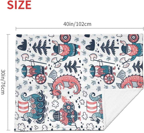 Mantaiyuan 30x40 Fleece Baby Blanket Cartoon Vikings Dragon Smooth and Soft Receiving Blanket Unisex for Stroller