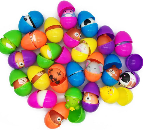 24 Pack Prefilled Easter Eggs with Squishy Toys - Filled Easter Basket Stuffers Party Favors, Slow Rising Stress