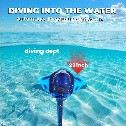 Swimming Summer 8-12, QUN XING Remote Control Stingray Pool Toy Realistic RC Manta Ray Diving Rechargeable Battery
