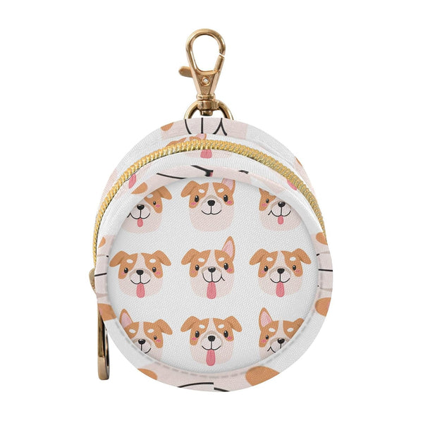 Dog Round Pacifier Storage Case with Zipper, Portable Pacifier Case for Travel,