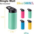 4 Pack 16oz Set Kids Water Bottle with Straw Lid & Handle, Personalized Water Bottles Bulk, Dishwasher Safe, Leak Proof