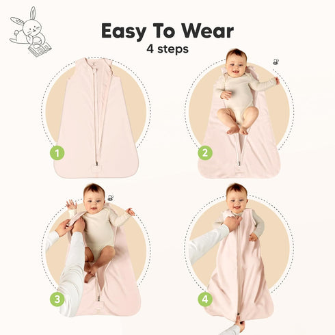 2-Pack 0.5TOG Cozy 12-24 Baby Sleep Sacks,Zipper Wearable Blanket - Organic Cotton,Lightweight,Soft Toddler Sleeping