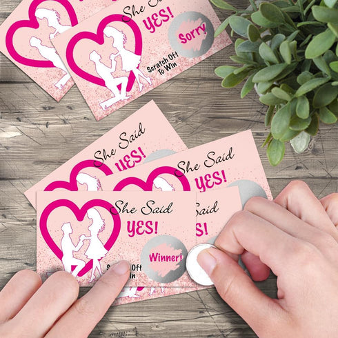 50 Pack She Said Yes Scratch Off Game, Engagement Proposal Cards for Couples, Bachelorette Party Ideas, Bridal Shower