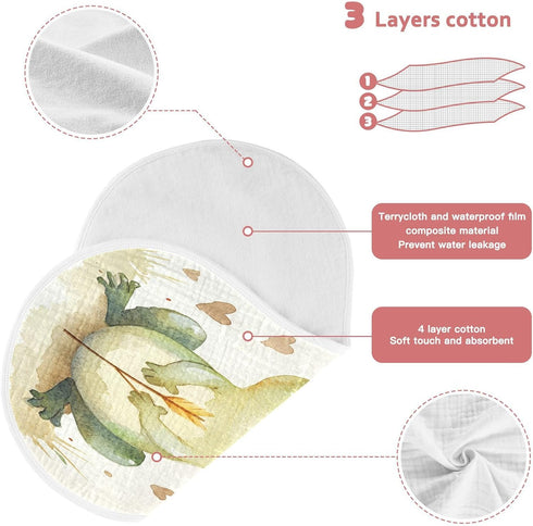 YETTASBIN Watercolor Frog Muslin Baby Burp Cloth, Super Soft Absorbent Cotton Burp Rag Baby Bibs Feeding Cloth