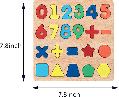 Wooden Puzzles for Toddlers - 2 Pack Alphabet Shape Puzzles for Kids, Montessori Toddler Puzzles for Ages 3+