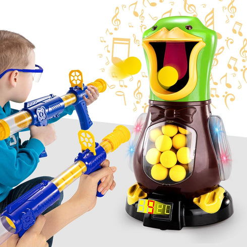 Babyhome Duck Shooting Toys for Kids 3-5 Years, 2 Packs of Toy Foam Blasters with Movable Target for Boys Girls