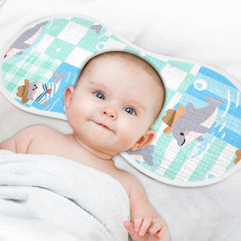 tplaotee 22x11in Cartoon Dolphin Green Blue Cute Cotton burping Cloths for Babies Good Absorbent? Baby wash Cloth