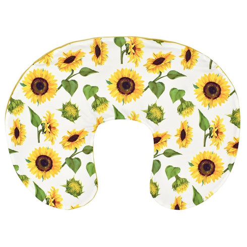 Stretchy Nursing Pillow Cover - Two-Sided Sunflower Design for Moms