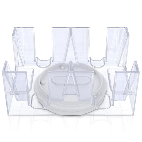 Dual Deck Revolving Card Holder - 360 Degree Poker Playing Cards Holder for Canasta, Clear Tray Poker Card Deck
