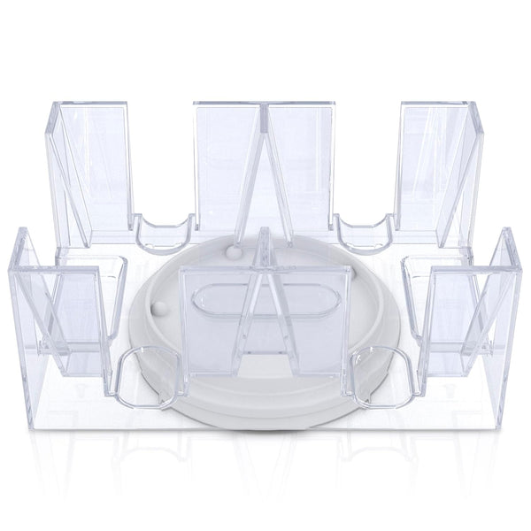 Dual Deck Revolving Card Holder - 360 Degree Poker Playing Cards Holder for Canasta, Clear Tray Poker Card Deck