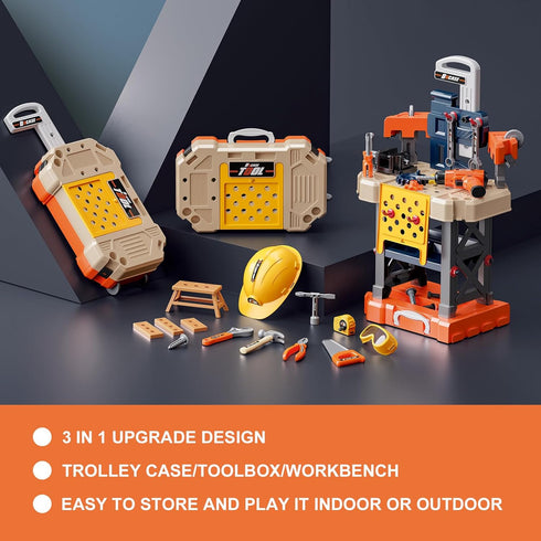 Kids Tool Bench - 78 Piece Toddler Tool Set with Electric Toy Drill and Realistic Tools for Pretend Play