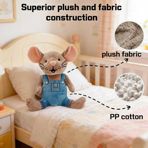 Malvjun If You Give Mouse a Cookie Plush Toy, Cute Mouse and Cookies Soft Stuffed Animal Plush, Book Buddies Plushie
