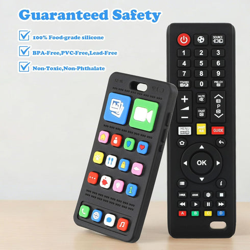 GUIGUZHJ 3-24 Baby Teether Toy TV Remote Control Shape Teething Toys for Babies Months, Chew Toys for Infants Teething