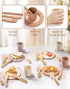 Set, 29PCS ROBOTIME Play Kitchen Dishes Wooden Toddler Plates and Dishes for Boys Girls Gifts