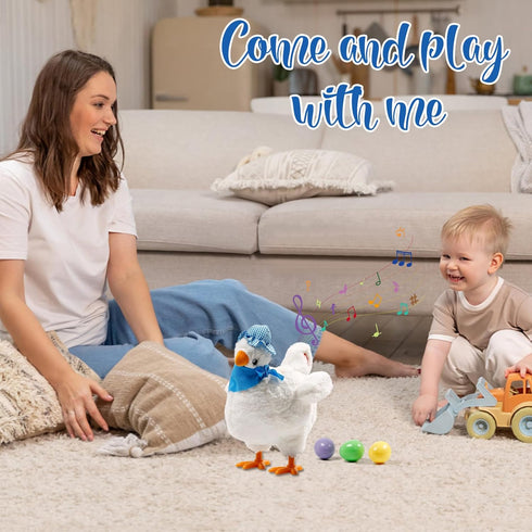 Dancing Chicken Egg Toy - Plush Easter Fun with Sound