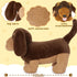 18" 4-Pack Set, Muiteiur Dog Stuffed Animals, Dachshund Stuffed Animal Cute Wiener Dog Gift for Kids, Boys, Girls