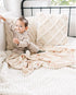 Konssy Baby Blankets, Super Soft Minky Blankets with Muslin Cotton Front, Dotted Fleece Backing for Newborns