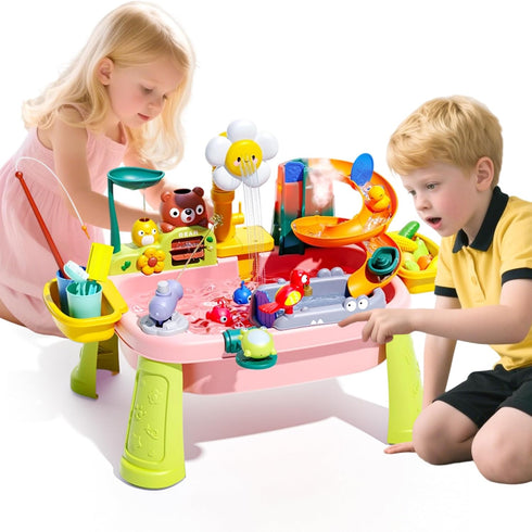 OLHKYN 2026 Upgraded Toddler Sand Water Table Toy with Electric Water Pump, Kids