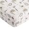 Levtex Baby Tanzania Crib Fitted Sheet - Fits Standard Crib Toddler Mattress - Tossed Elephant Giraffe Lion Charcoal
