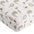 Levtex Baby Tanzania Crib Fitted Sheet - Fits Standard Crib Toddler Mattress - Tossed Elephant Giraffe Lion Charcoal