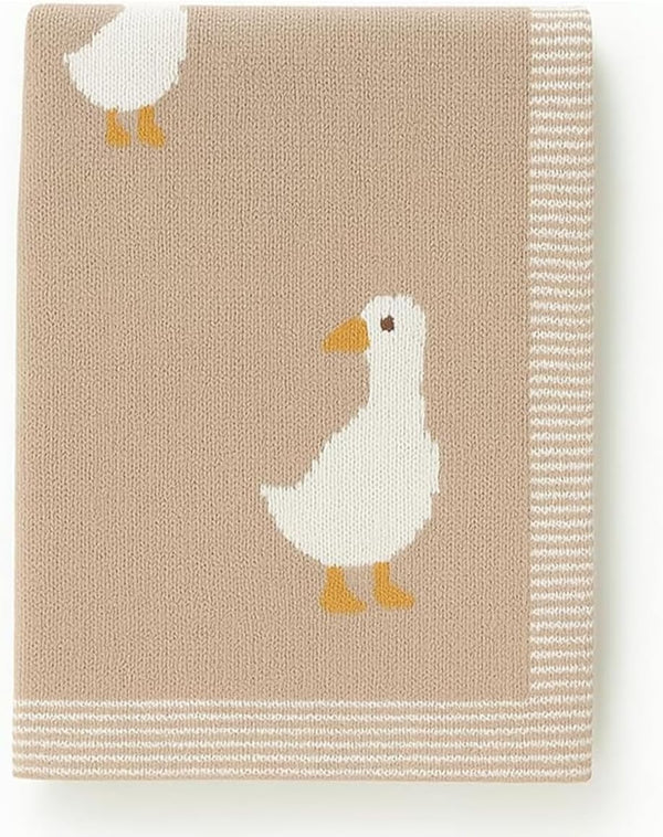 Cotton Baby Blanket Knit Soft Cozy Swaddle Receiving Blankets Toddler Infant Blanket