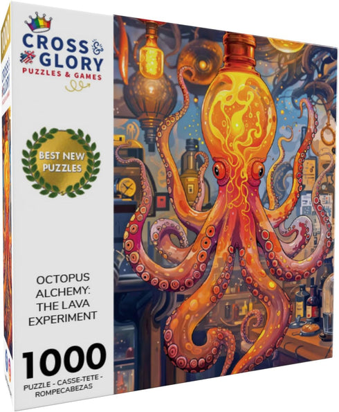 1000 20x27 Inches Cross & Glory Piece Jigsaw Puzzle for Adults | Octopus Alchemy: The Lava Experiment | Marine Ocean