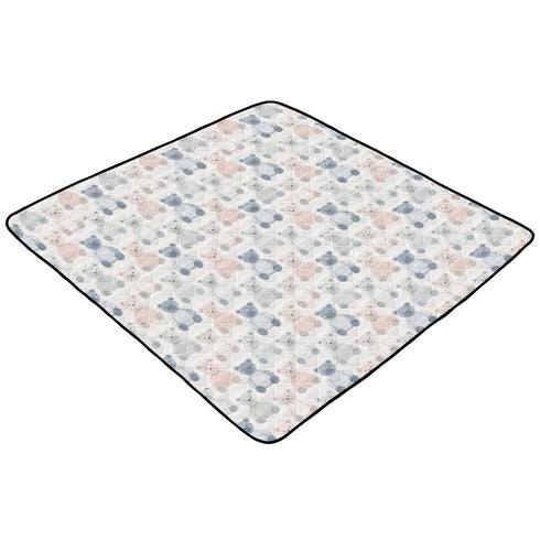 Yuiboo Tummy 50'' 50'' Fast Food Delight Dark Soft Padded Baby Activity Play Mat for Indoor Outdoor Waterproof Time