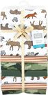 Animal Adventure Flannel Receiving Blankets Bundle for Babies - One Size