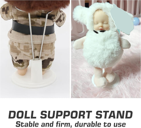 Toddmomy 4Pcs Mini Doll Toy Display Stand, Doll Support Holder for Window Display Decoration