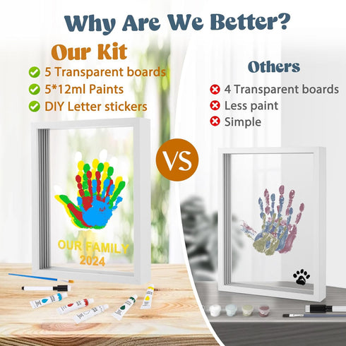 5 Family Handprint Kit - Baby Hand and Footprint Kit, Adoption Gifts, Family Gifts for New Parents, Christmas, New Mom