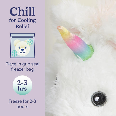warmies Microwavable & Weighted Stuffed Animals, White Unicorn - Heated Stuffed Animal Plushie for Warmth & Comfort