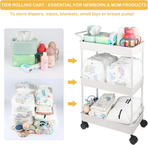 Volnamal Baby Essentials Organizer - Diaper Caddy for Changing Table & Crib