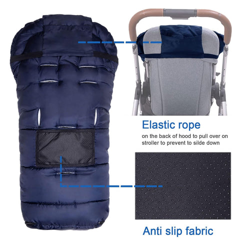 Yobee Universal Stroller Sleeping Bag, Toddler Size, Winter Outdoor Tour Waterproof Baby Bunting Bag, Center and Botton