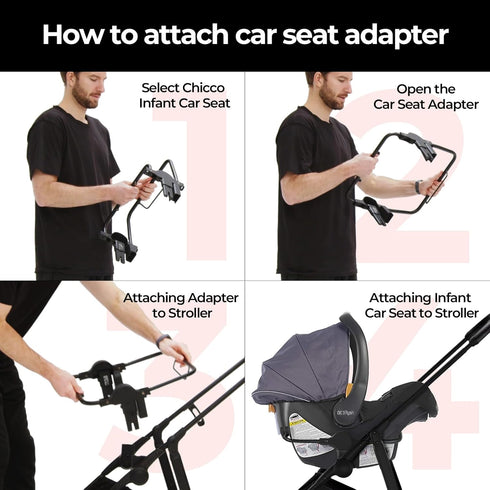 Mompush Wiz Stroller Adapter for Chicco Car Seats - Compatible with Mompush Wiz Stroller