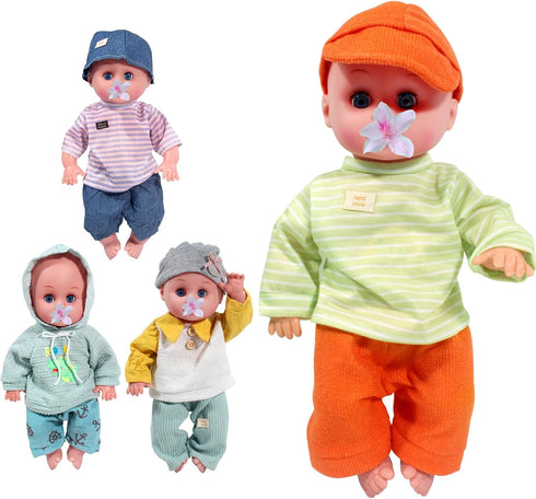 Baby Dolls Clothes for 12-16 Inch Dolls, 4 Sets Doll Outfit Accessories for 15 Inch Doll Boy