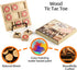 Wooden Tic Tac Toe Game - Small 5.9 Inch Travel Board Games, Coffee Table Decor